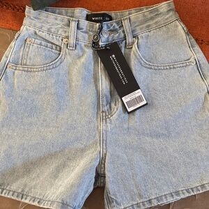 White Fox Boutique Sky Blue Denim Shorts
